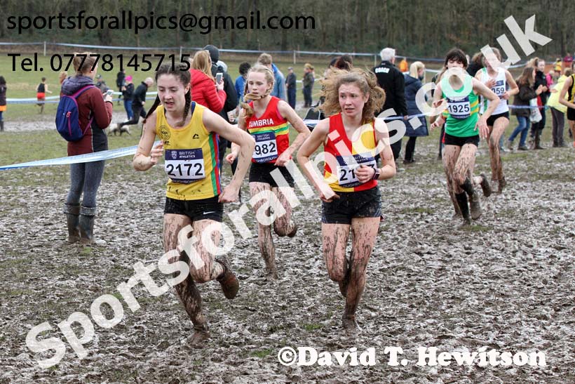 Womens under-17s 2018 British Inter Counties Cross Country Champs., Prestwold Hall, Loughborough. Photo: David T. Hewitson/Sports for All Pics
